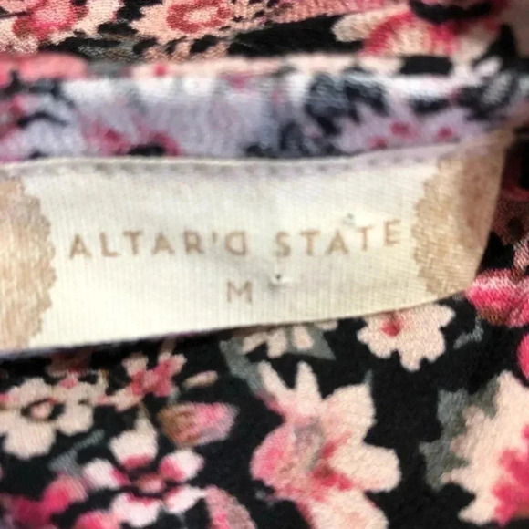 Altar'd State Mini dress,on/off shoulder,elastic waist,v-neck,bell sleeve,Floral - Picture 12 of 13